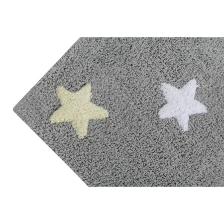 Dywan bawełniany Lorena Canals TRICOLOR STARS szary 160 x 120 cm