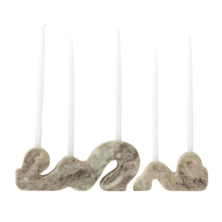 Liabella Candle Holder, Grey, Marble