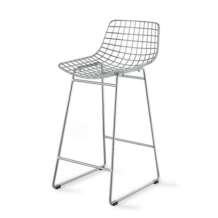 Metal wire bar stool silver