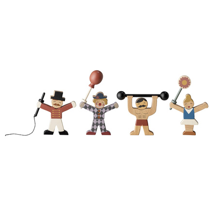 Drewniane ludki cyrkowe Bloomingville ROSSAIO czerwone