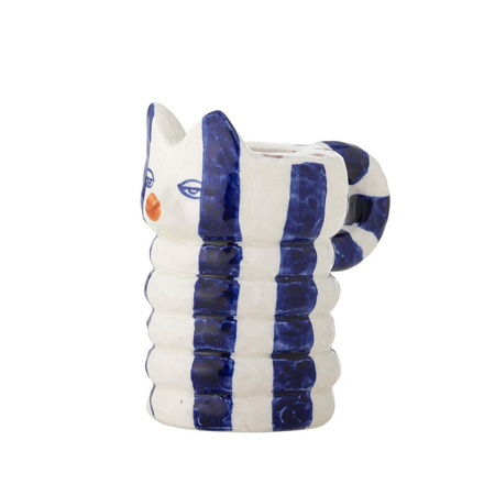 Caty Candle Holder, Blue, Stoneware