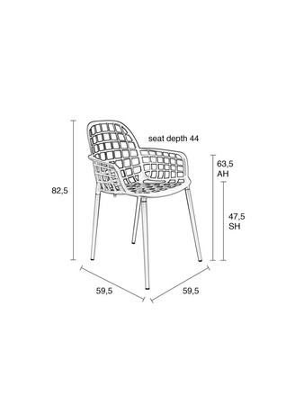 ZUIVER Albert Kuip garden chair black