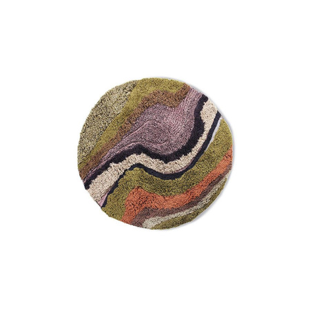 Okrągły pikowany dywan hkliving GRANDIENT wielokolorowy rozmiar 150x150 cm