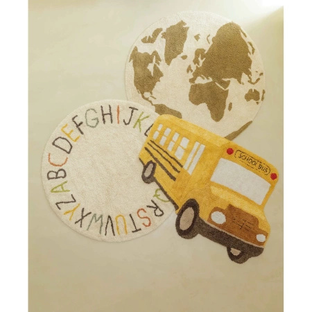 Dywan bawełniany Lorena Canals ABC beżowy Ø120 cm