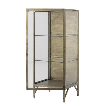 Saone Cabinet, Brass, Tempered glass