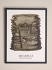 Ravenna Illustration w/ Frame, Black, Pine