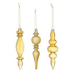 Zestaw 3 bombek Bloomingville AURALIA złotych