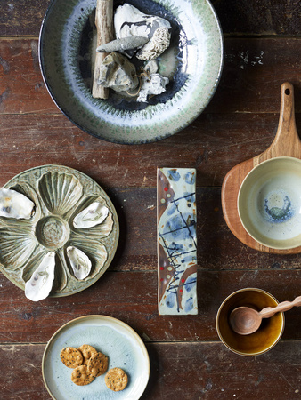 Heather Plate, Green, Stoneware