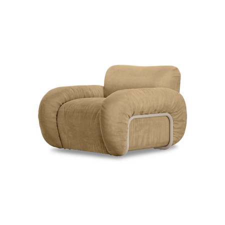 Arc lounge fauteuil, frame sand, royal velvet, cream
