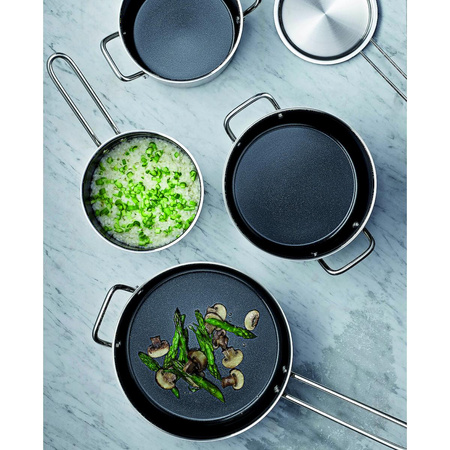 Patelnia do smażenia z powłoką ceramiczną Powłoka Slip-Let® Eva Trio STAINLESS STEEL srebrna Ø24 cm