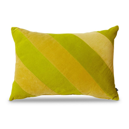Striped velvet cushion yellow/green (40x60)
