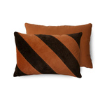 Poduszka w paski aksamitna HKLIVING STRIPED brązowa rozmiar 60x40 cm