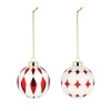 ALESSI Set of two Christmas baubles in blown glass.