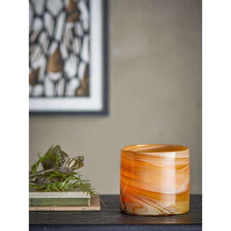 Sylas Votive, Orange, Glass