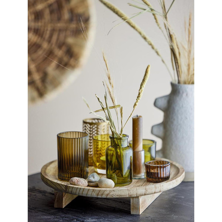 Sanga Tray w/Votive, Nature, Glass