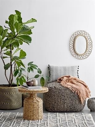 Heddy Basket, Black, Seagrass