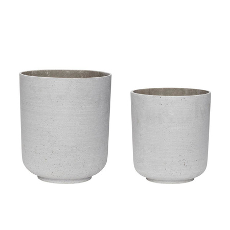 Zestaw 2 ceramicznych doniczek Hübsch STONE szarych
