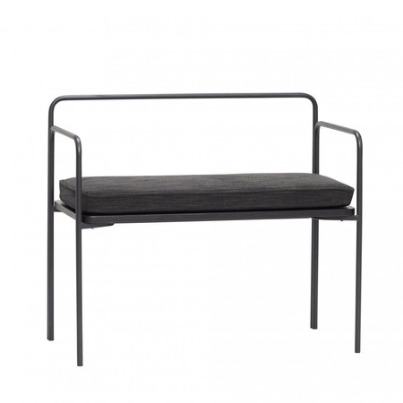 Ławka tapicerowana Hübsch SIMPLY czarna