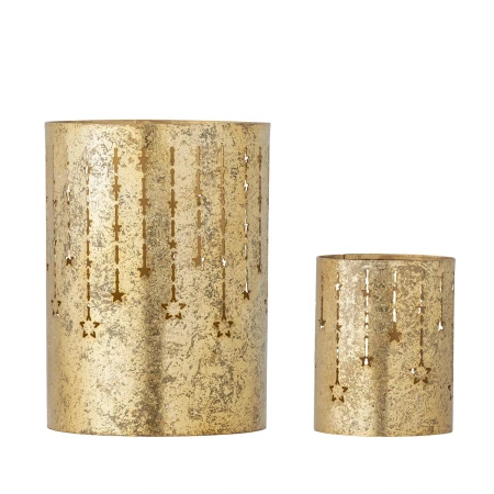 Zestaw 2 świeczników Bloomingville MISTA złotych