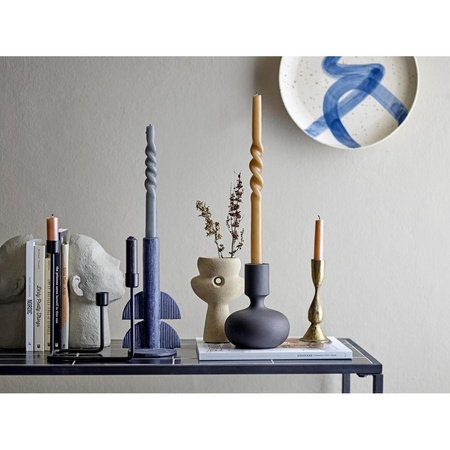 Bess Candle Holder, Blue, Polyresin