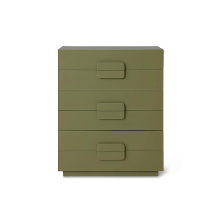 Spacious drawer cabinet army green