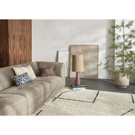 Hand woven cotton rug cream/charcoal (200x300)