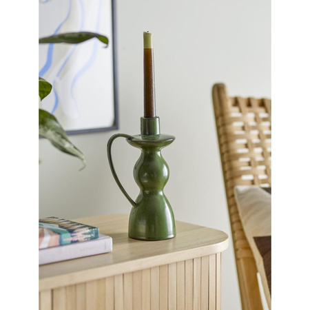 Fija Candle Holder, Green, Stoneware