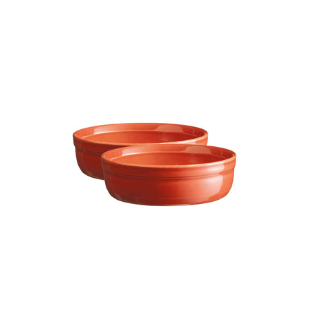 Set of Two Creme Brulee Bowls - Red