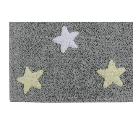 Dywan bawełniany Lorena Canals TRICOLOR STARS szary 160 x 120 cm