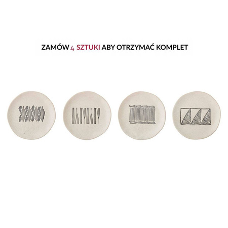Zestaw 4 talerzyków Bloomingville Eliana z czarnym wzorem