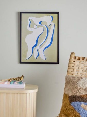 Lorenza Illustration w/ Frame, Black, Pine