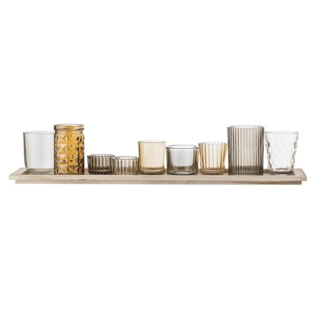 Sanga Tray w/Votive, Brown, Glass