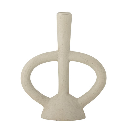 Ramina Candle Holder, White, Polyresin