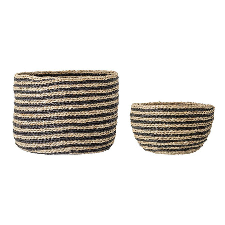 BLOOMINGVILLE MARIALUCIA Black Seagrass Baskets Set of 2