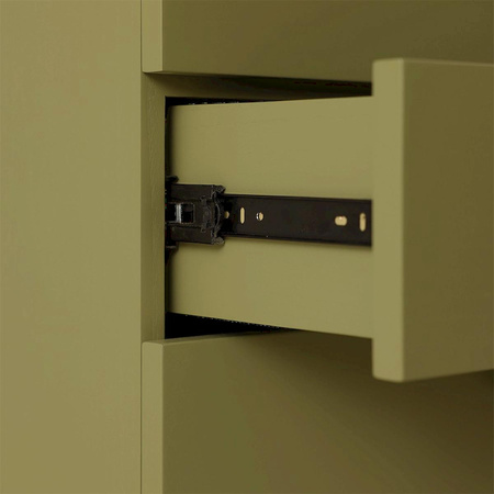 Spacious drawer cabinet army green