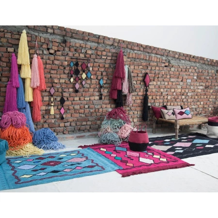 Dywan bawełniany Lorena Canals MEKNES czarny 140 x 200 cm