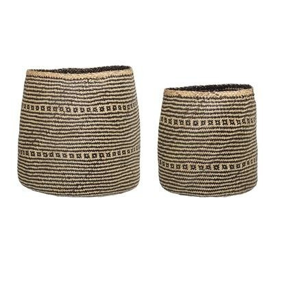 Heddy Basket, Black, Seagrass