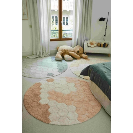 Dywan bawełniany Lorena Canals PLANET BEE żółty Ø140 cm