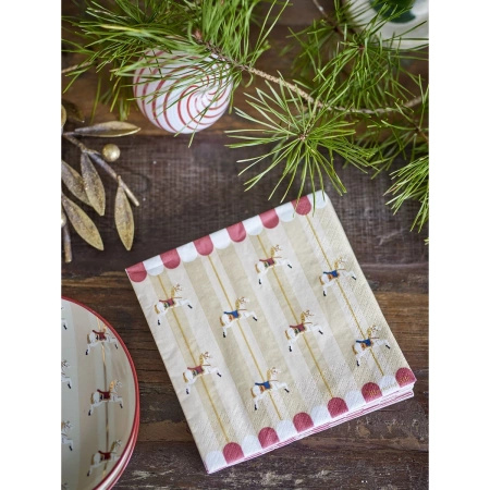 Merry-go-round Napkin, Grey, FSC®Mix, Paper