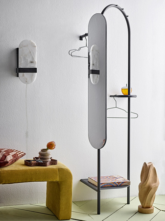 Taco Wall Lamp, Black, Alabaster