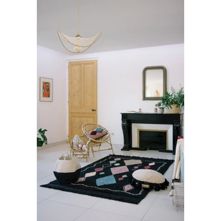 Dywan bawełniany Lorena Canals MEKNES czarny 140 x 200 cm