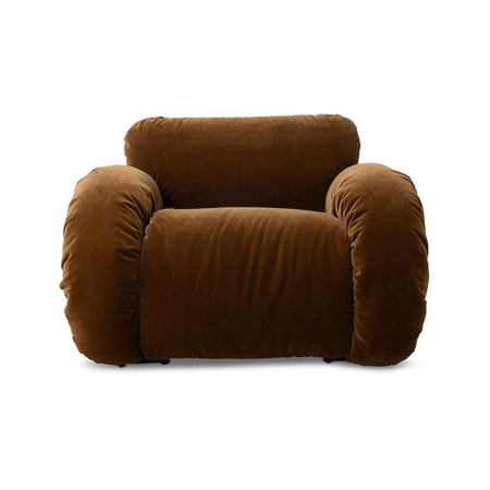 Arc lounge fauteuil, frame sand, royal velvet, caramel