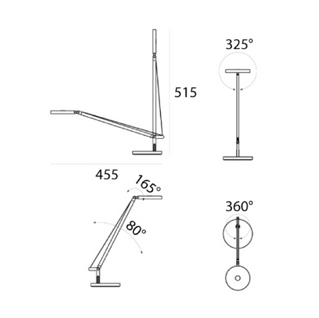 Lampa biurkowa Artemide Demetra Micro antracytowa