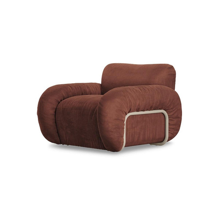 Arc lounge fauteuil, frame sand, royal velvet, magnolia