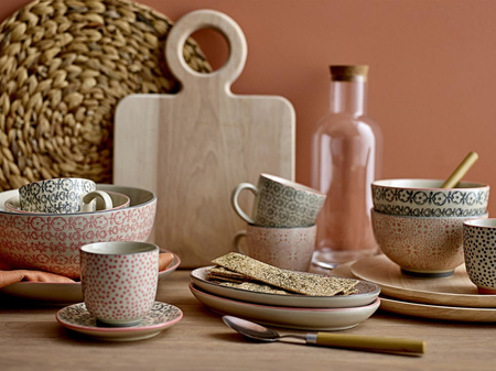 Cécile Espresso Cup w/Saucer, Rose, Stoneware