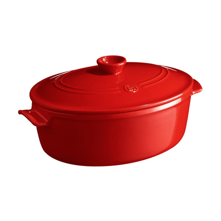 Owalny Garnek Ceramiczny 6L - Czerwony