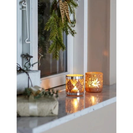 Zestaw 2 świeczników Bloomingville MIYA naturalnych