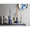 Bess Candle Holder, Blue, Polyresin