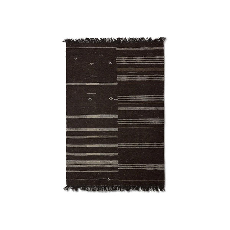 Striped woolen kelim brown (150x240cm)
