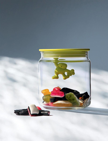 Hermetic jar with a figure inside ALESSI Gianni small white